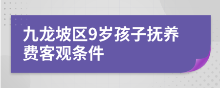 九龙坡区9岁孩子抚养费客观条件