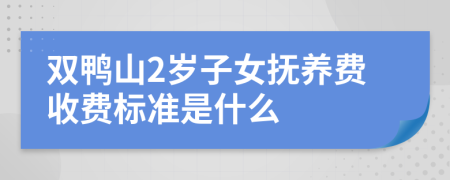 双鸭山2岁子女抚养费收费标准是什么