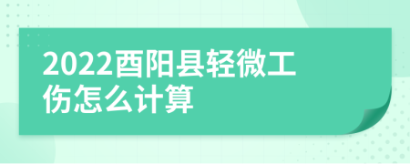 2022酉阳县轻微工伤怎么计算