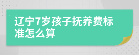 辽宁7岁孩子抚养费标准怎么算