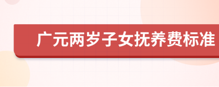 广元两岁子女抚养费标准