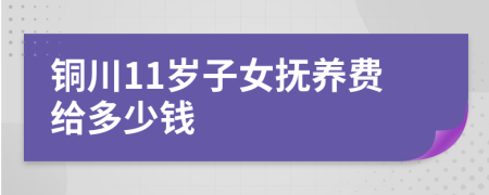 铜川11岁子女抚养费给多少钱