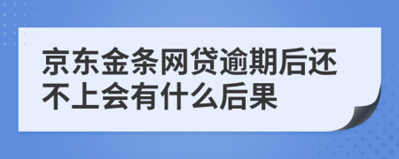 京东金条网贷逾期后还不上会有什么后果