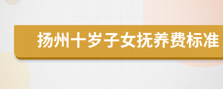 扬州十岁子女抚养费标准