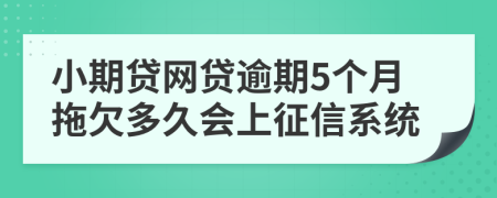 小期贷网贷逾期5个月拖欠多久会上征信系统
