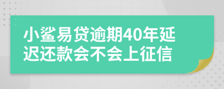 小鲨易贷逾期40年延迟还款会不会上征信