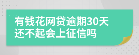 有钱花网贷逾期30天还不起会上征信吗