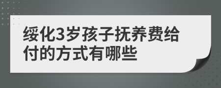 绥化3岁孩子抚养费给付的方式有哪些