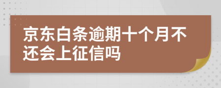 京东白条逾期十个月不还会上征信吗