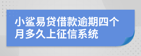 小鲨易贷借款逾期四个月多久上征信系统