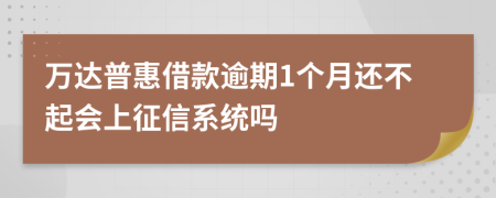 万达普惠借款逾期1个月还不起会上征信系统吗