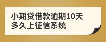 小期贷借款逾期10天多久上征信系统