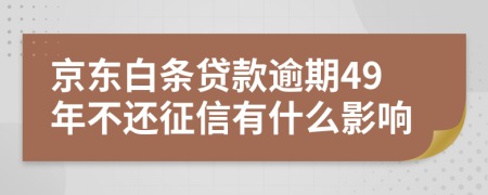 京东白条贷款逾期49年不还征信有什么影响