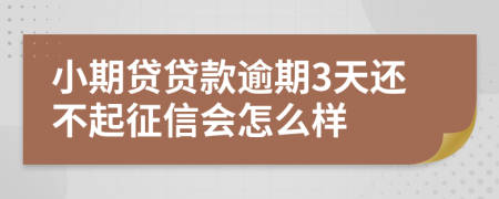 小期贷贷款逾期3天还不起征信会怎么样