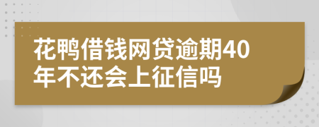 花鸭借钱网贷逾期40年不还会上征信吗