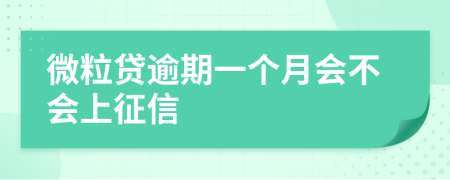 微粒贷逾期一个月会不会上征信