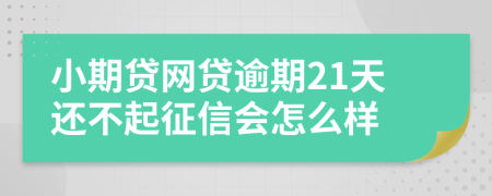 小期贷网贷逾期21天还不起征信会怎么样