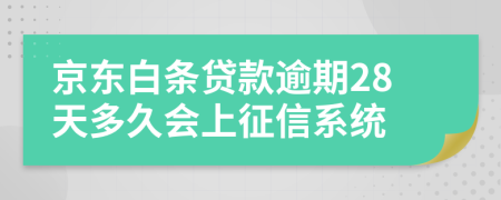 京东白条贷款逾期28天多久会上征信系统