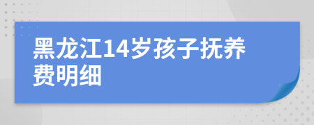 黑龙江14岁孩子抚养费明细