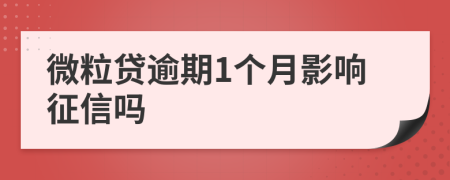 微粒贷逾期1个月影响征信吗