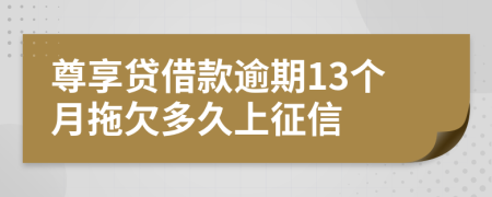 尊享贷借款逾期13个月拖欠多久上征信