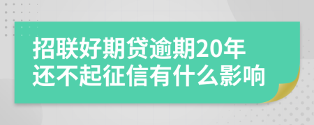 招联好期贷逾期20年还不起征信有什么影响