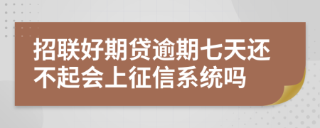 招联好期贷逾期七天还不起会上征信系统吗