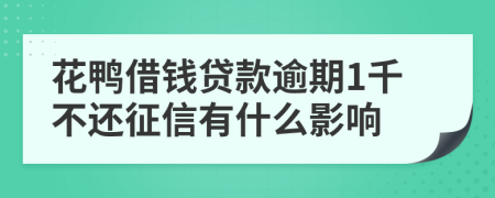 花鸭借钱贷款逾期1千不还征信有什么影响