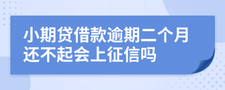 小期贷借款逾期二个月还不起会上征信吗