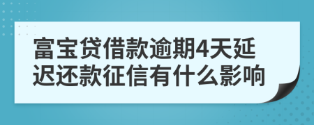 富宝贷借款逾期4天延迟还款征信有什么影响