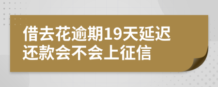 借去花逾期19天延迟还款会不会上征信