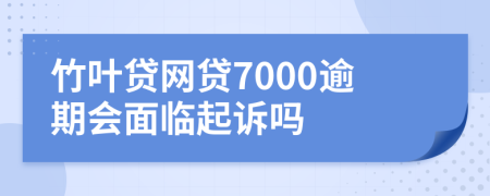 竹叶贷网贷7000逾期会面临起诉吗