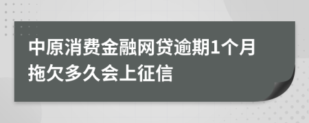 中原消费金融网贷逾期1个月拖欠多久会上征信