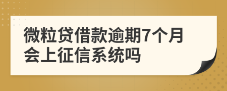 微粒贷借款逾期7个月会上征信系统吗
