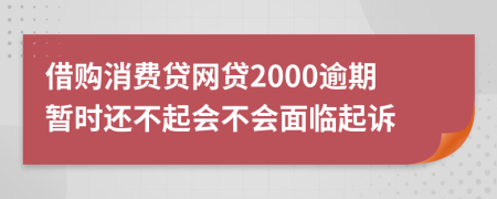 借购消费贷网贷2000逾期暂时还不起会不会面临起诉