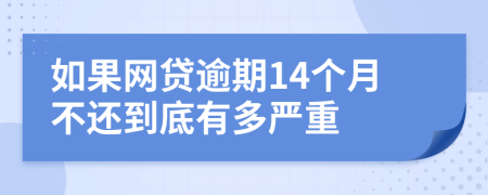 如果网贷逾期14个月不还到底有多严重