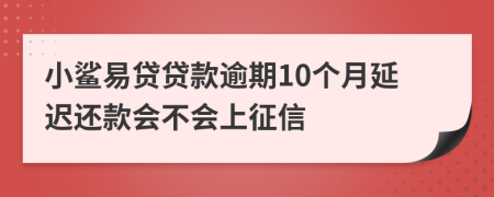 小鲨易贷贷款逾期10个月延迟还款会不会上征信