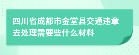 四川省成都市金堂县交通违章去处理需要些什么材料
