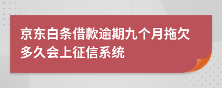 京东白条借款逾期九个月拖欠多久会上征信系统