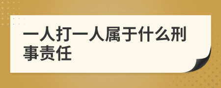 一人打一人属于什么刑事责任