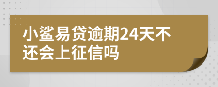 小鲨易贷逾期24天不还会上征信吗