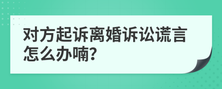 对方起诉离婚诉讼谎言怎么办喃？