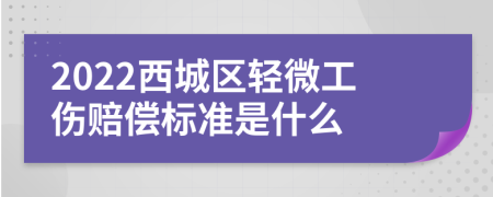 2022西城区轻微工伤赔偿标准是什么