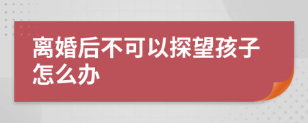 离婚后不可以探望孩子怎么办