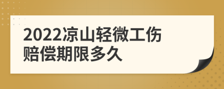 2022凉山轻微工伤赔偿期限多久