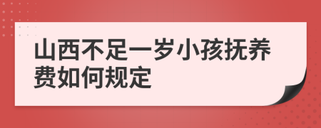 山西不足一岁小孩抚养费如何规定