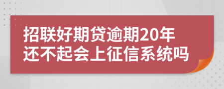 招联好期贷逾期20年还不起会上征信系统吗