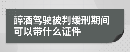 醉酒驾驶被判缓刑期间可以带什么证件