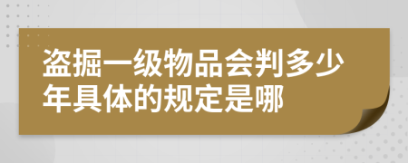 盗掘一级物品会判多少年具体的规定是哪