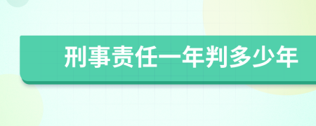 刑事责任一年判多少年